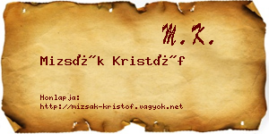 Mizsák Kristóf névjegykártya