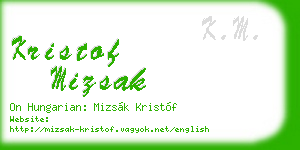 kristof mizsak business card