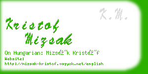 kristof mizsak business card